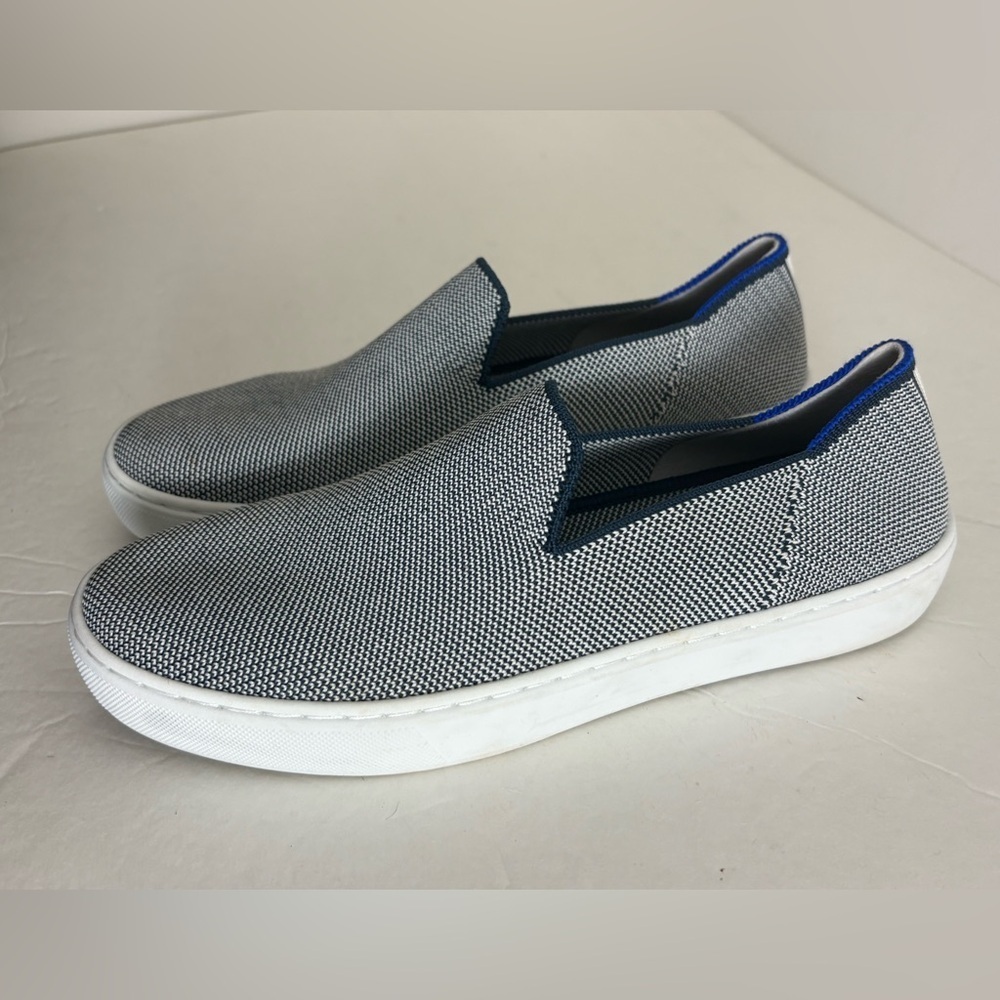 Rothys The Original Slip On Sneaker Blue Womens Shoes Comfort Anchor Knit size 7